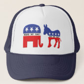 Elephant vs Donkey Funny Political Trucker Pet (Voorkant)