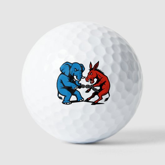 Elephant vs Donkey Graphic Golfballen (Voorkant)