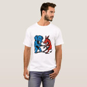 Elephant vs Donkey Graphic T-shirt (Voorkant volledig)