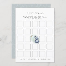 Elephant w butterfly baby shower bingo kaart
