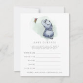 Elephant w butterfly baby shower gaming game kaart (Voorkant)