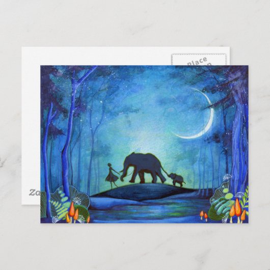 Elephant Walk Briefkaart (Voorkant / Achterkant)