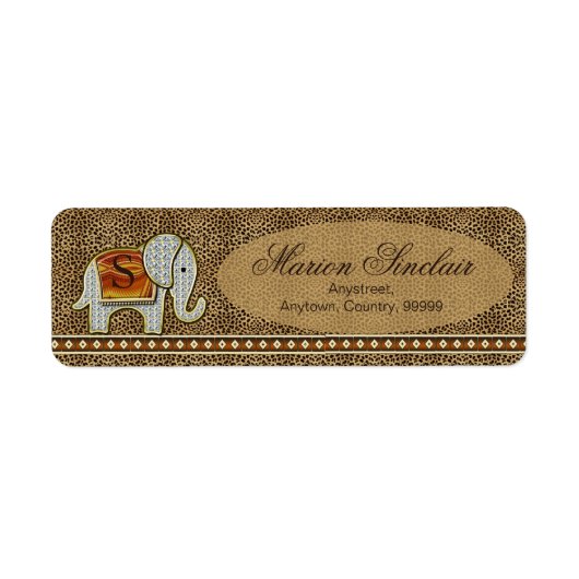 Elephant Walk Monogram Cheetah ID390 Etiket (Voorkant)