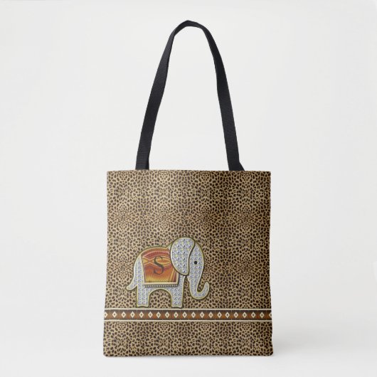 Elephant Walk Monogram Cheetah ID390 Tote Bag (Voorkant)