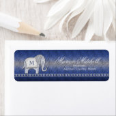 Elephant Walk Monogram Silver/Blue ID390 Etiket (Insitu)