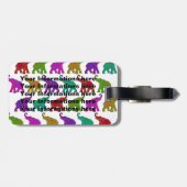 Elephant Walk Patroon tegels design Bagagelabel (Achterkant horizontaal)