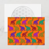 Elephant Walk Patroon tegels design Briefkaart (Voorkant / Achterkant)