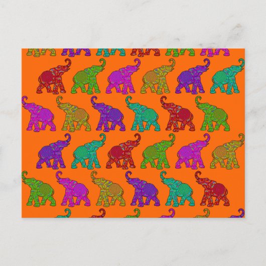 Elephant Walk Patroon tegels design Briefkaart (Voorkant)