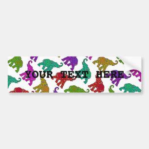 Elephant Walk Patroon tegels design Bumpersticker
