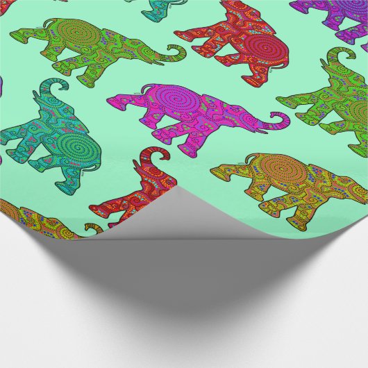 Elephant Walk Patroon tegels design Cadeaupapier (Hoek)