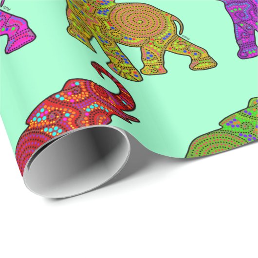 Elephant Walk Patroon tegels design Cadeaupapier (Rol Hoek)