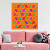 Elephant Walk Patroon tegels design Canvas Afdruk (Insitu (Woonkamer))
