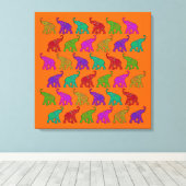 Elephant Walk Patroon tegels design Canvas Afdruk (Insitu (Houten vloer))