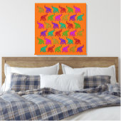 Elephant Walk Patroon tegels design Canvas Afdruk (Insitu (Slaapkamer))