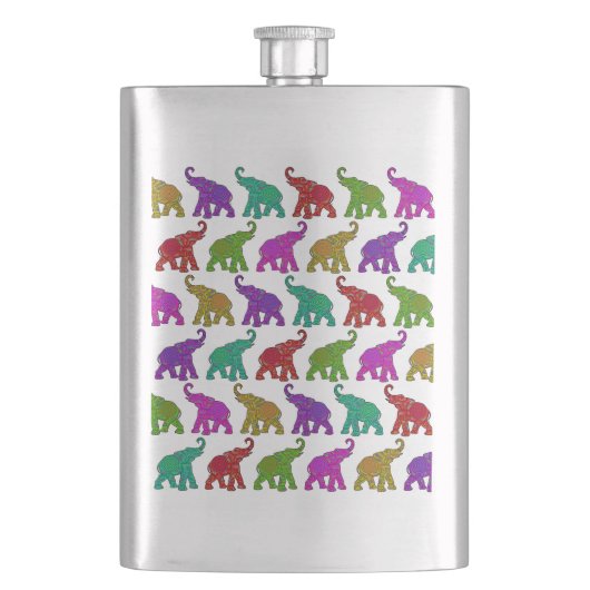 Elephant Walk Patroon tegels design Heupfles (Voorkant)