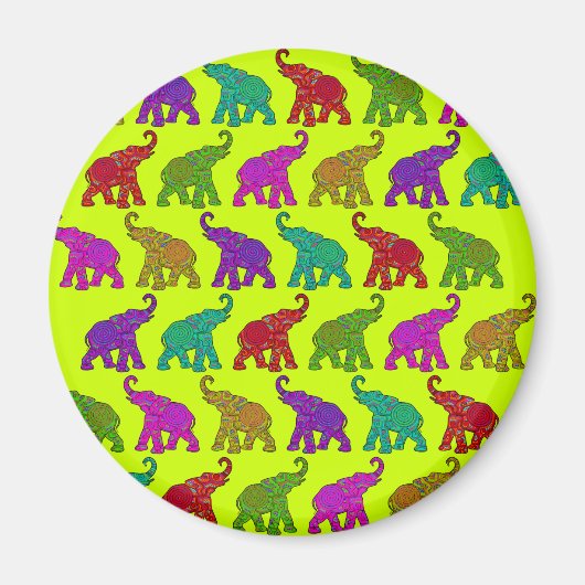Elephant Walk Patroon tegels design Magneet (Voorkant)