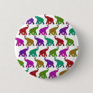 Elephant Walk Patroon tegels design Ronde Button 5,7 Cm
