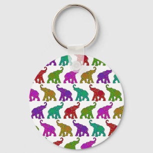 Elephant Walk Patroon tegels design Sleutelhanger