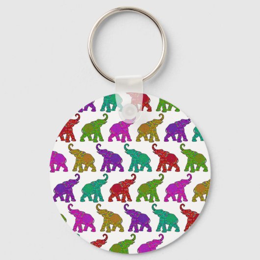 Elephant Walk Patroon tegels design Sleutelhanger (Voorkant)