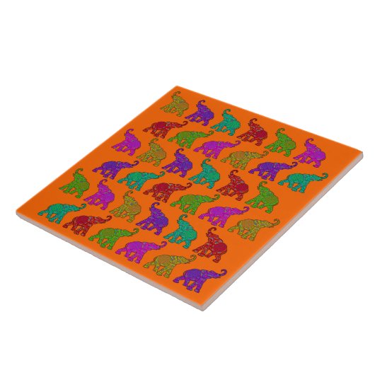 Elephant Walk Patroon tegels design Tegeltje (Zijkant)