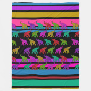 Elephant Walk & Stripes Patroon + uw ideeën Fleece Deken