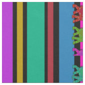 Elephant Walk & Stripes Patroon + uw ideeën Stof (Close Up)