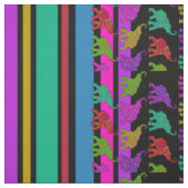 Elephant Walk & Stripes Patroon + uw ideeën Stof (Swatch)