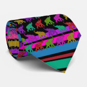 Elephant Walk & Stripes Patroon + uw ideeën Stropdas (Opgerold)