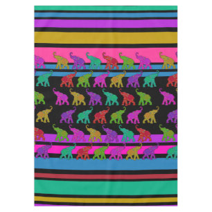 Elephant Walk & Stripes Patroon + uw ideeën Tafelkleed