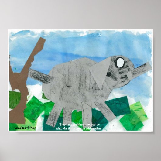 Elephant Walking Poster (Voorkant)