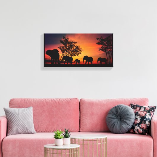 Elephant Wall Art Canvas (Insitu (Woonkamer))