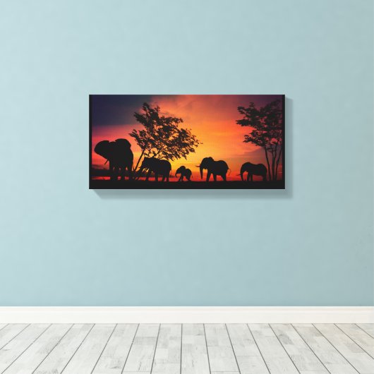 Elephant Wall Art Canvas (Insitu (Houten vloer))