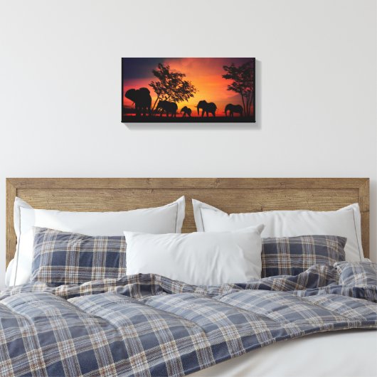 Elephant Wall Art Canvas Afdruk (Insitu (Slaapkamer))