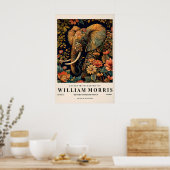 Elephant wall art, William Morris print, Dark Poster (Keuken)