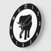 Elephant Wall Clock met White Numbers Grote Klok (Hoek)