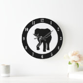Elephant Wall Clock met White Numbers Grote Klok (Huis)