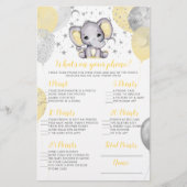 Elephant Wat is er op je Baby shower Game? (Voorkant)