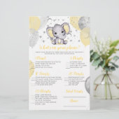 Elephant Wat is er op je Baby shower Game? (Staand voorkant)