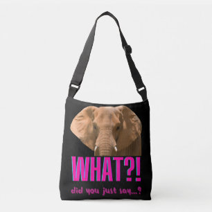 Elephant wat zei je net? crossbody tas