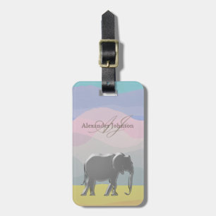 Elephant Waterverf Aquarelle Return Address Bagagelabel