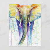 Elephant waterverf art. briefkaart (Voorkant)