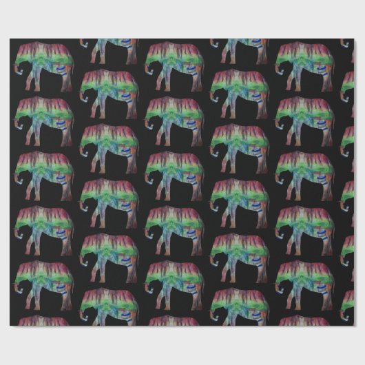 Elephant Waterverf Art Cadeaupapier (Vlak)