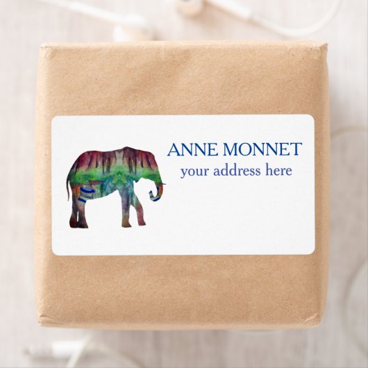Elephant Waterverf Art Etiket (Insitu)
