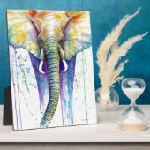 Elephant waterverf art fotoplaat (Zijkant)