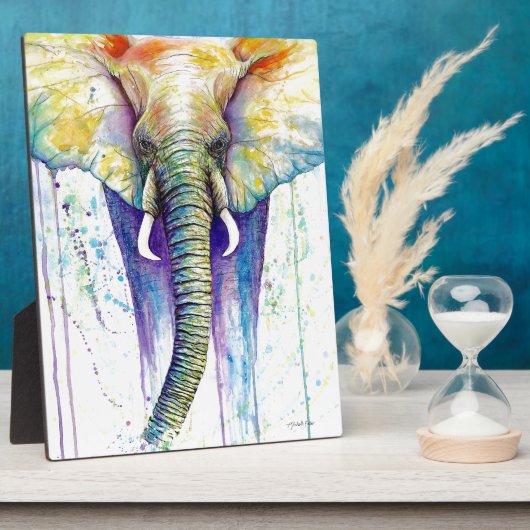 Elephant waterverf art fotoplaat (Zijkant)