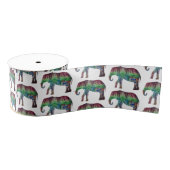 Elephant Waterverf Art Grosgrain Lint (Spoel)