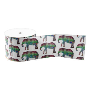 Elephant Waterverf Art Grosgrain Lint