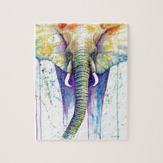 Elephant waterverf art. legpuzzel (Verticaal)