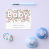 Elephant Waterverf Budget Baby shower Paars Flyer (Enkel)