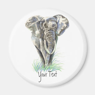 Elephant - Waterverf dierlijk Collectie Magneet